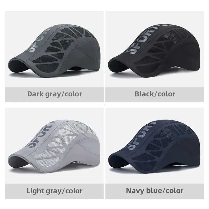 Men Sun Beret Hats Summer Cap Golf Driving Cabbie Hat Fashion Letter Beret Hat Casquette Baseball Cap Breathable Net Mesh Sunhat X250704
