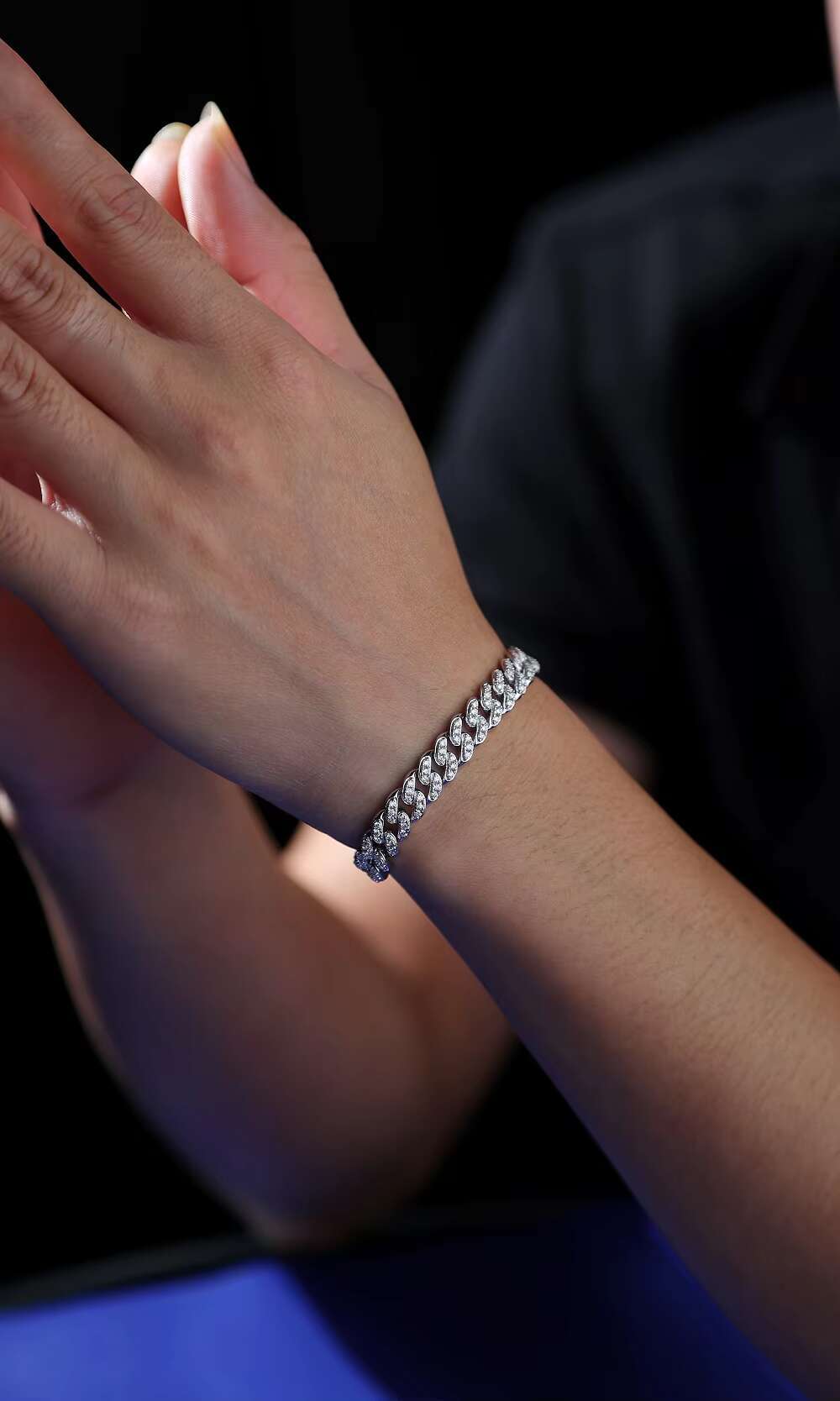 S925 Sterling Silver Plated 8MM Cuban Chain Bracelets Gold Moissanite D Class Jewelry for Gift Occasions Bangle Style