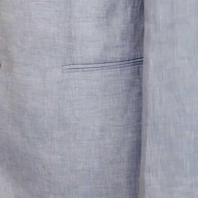 Summer Linen Casual Breathable Small Suit Mens Lightweight Breathable Half-Lining Slim Suit Jacket Retro Italian Trend X250704