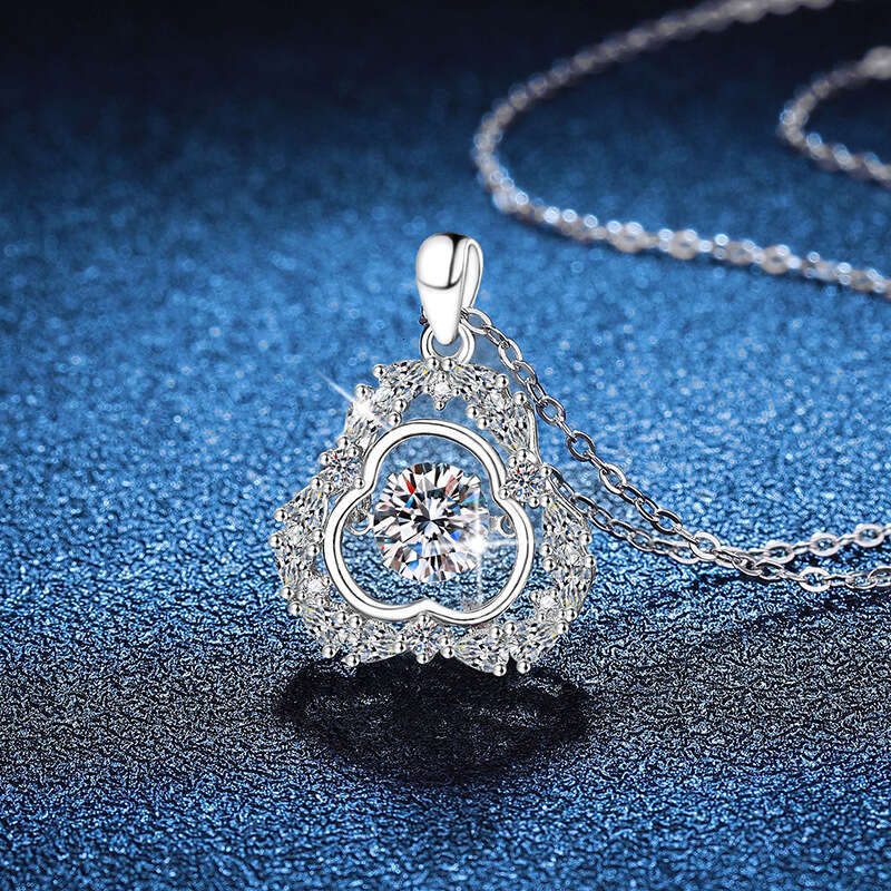 S925 Pure S925ier with Pendant, Gourd Dynamic Pendant Women, 1 caratS925 MoiS925S925anite Necklace for Women 62f