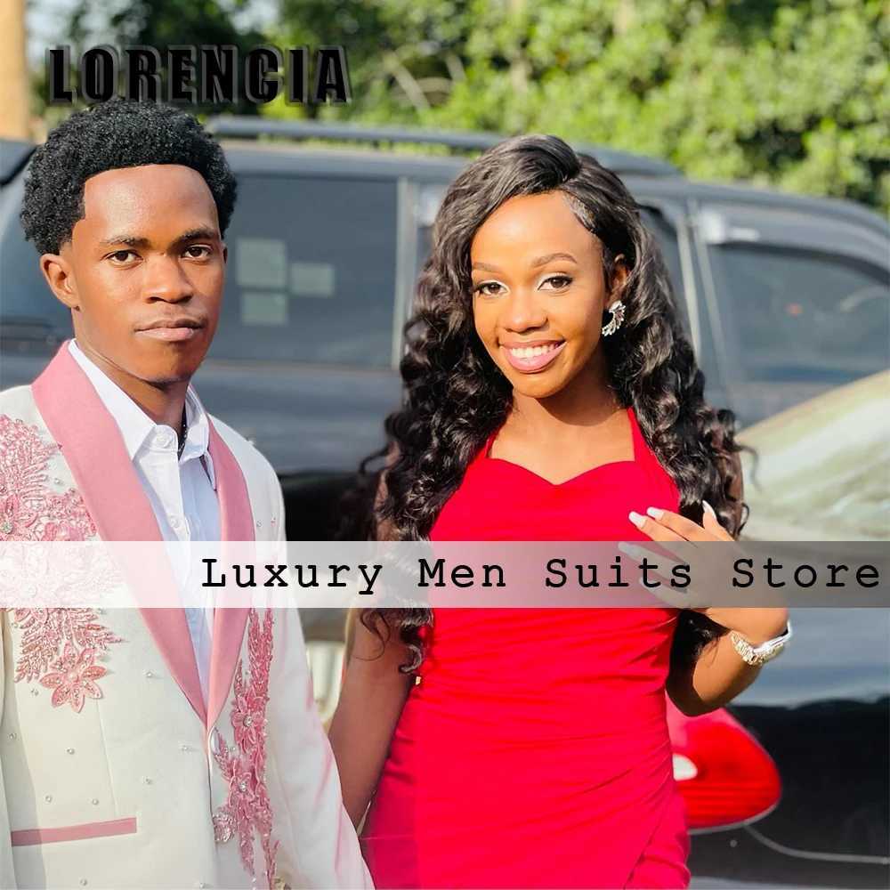 Leisure Crystal Applique Male Suits Shawl Collar 2 Pieces Wedding Party Outfits Customized Blazer Pants jaqueta masculina couro X250704
