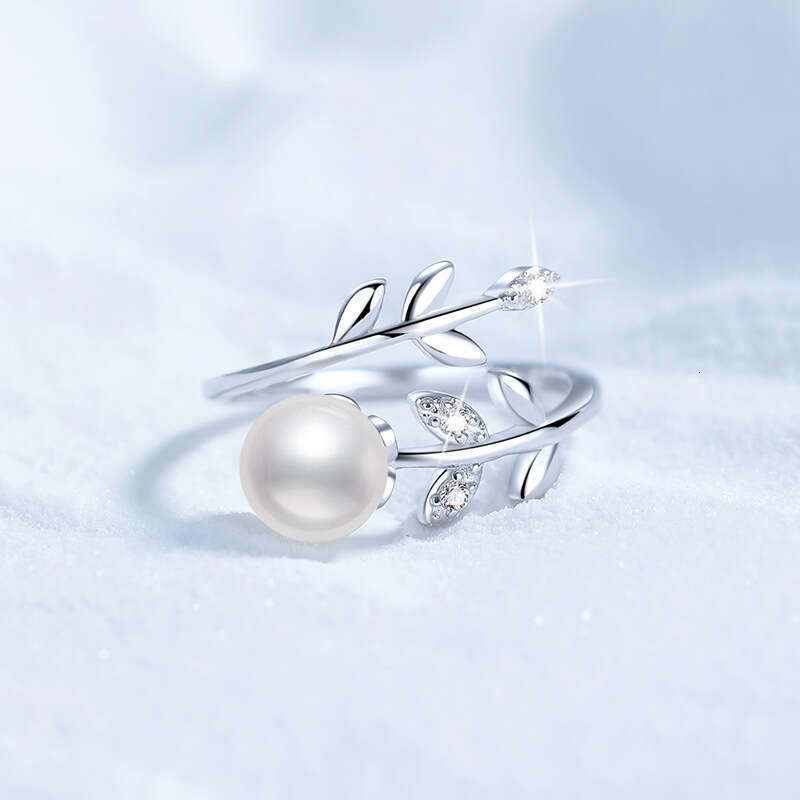 Chanel S925tyle S925 Pure for Women Natural FreS925hwater Pearl AdjuS925table S925ilver Ring b95