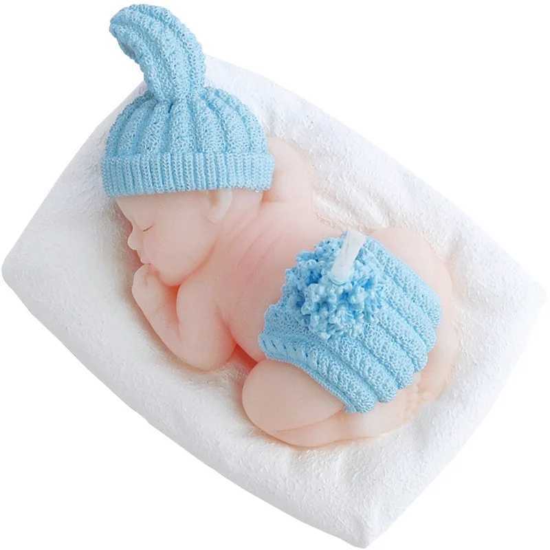 10pcs Childrens Party Candle Baby Shower Favor Gift--Sleep Baby Smokeless Candle Kids Cute Birthday Candle Party Decoration W250704