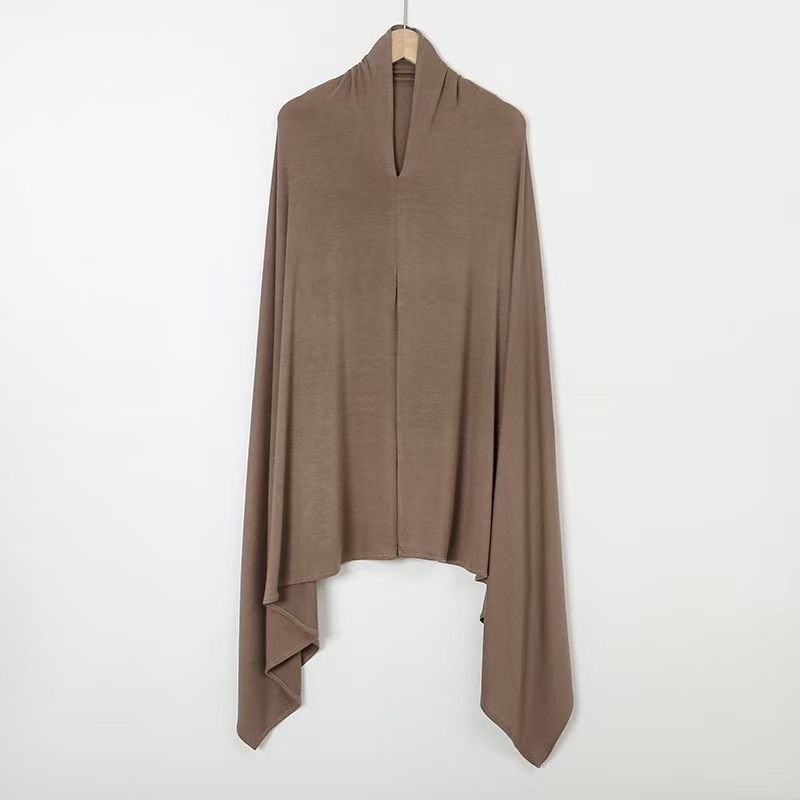 T1128 New Mercerized Cotton Scarf with Equal Length on Both Sides Women's Solid Color Malaysian Headscarf