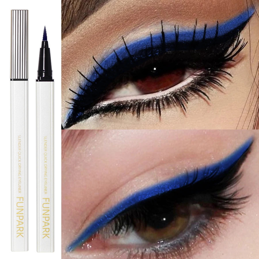 1PC Blue Quick Drying Liquid Eyeliner Pen Waterproof Smooth Long Lasting Colourful Pigment Eye Liner Pen Makeup Eye Beauty 250704