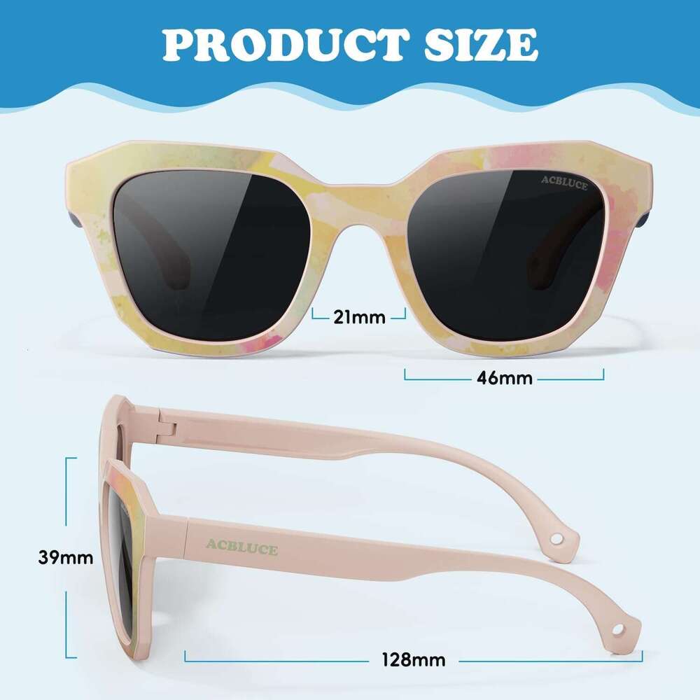 Sunglasses Polarized 3 Kids Boys Girls Unbreakable Frame Teen Youth Child Sport Baseball Beach Glasses for Age 5-12