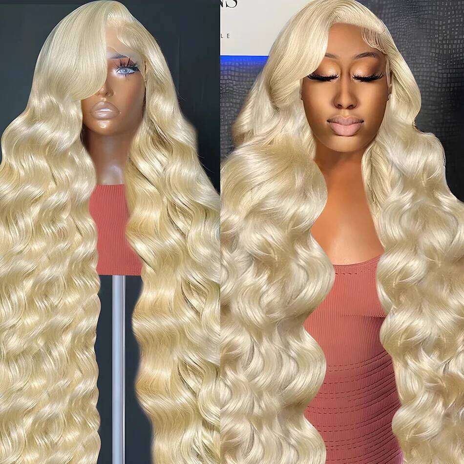 Honey Blonde Body Wigs Women Colored 613 Water Wave 13x6 Lace Front Human Hair Wig for women