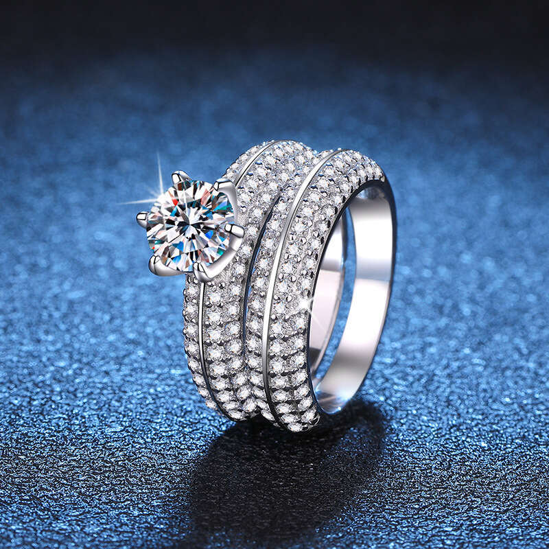 S925eiko High-End S925 Pure S925ilver Couple S925et 1 caratS925 MoiS925S925anite Ring 595