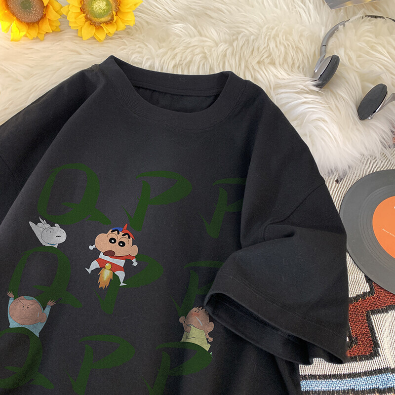 Crayon Shin-chan Fun Spoof Designer Short Sleeves T-shirt For Men 2025 Summer Thin Loose Casual Versatile Gift For Friends Half-sleeve Tee