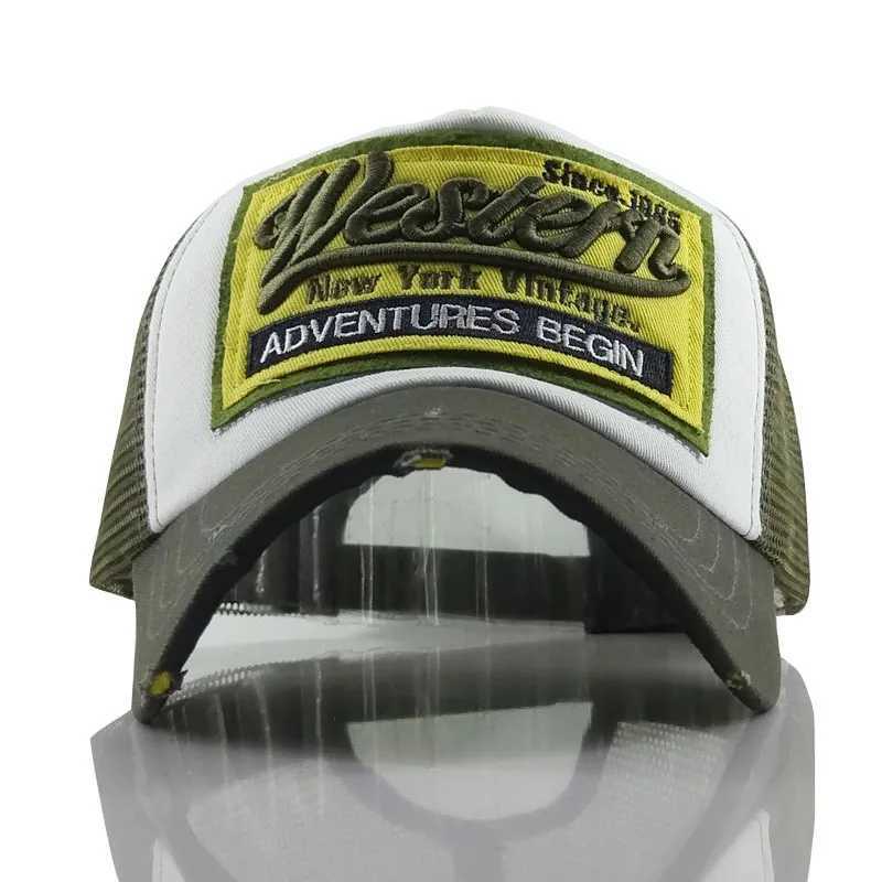 Summer Mesh Trucker Hat For Men Wen Retro Letter Baseball Cap Adjustable Outdoor Sun Visors Hip Hop Snapback Bonnet y2k X250704