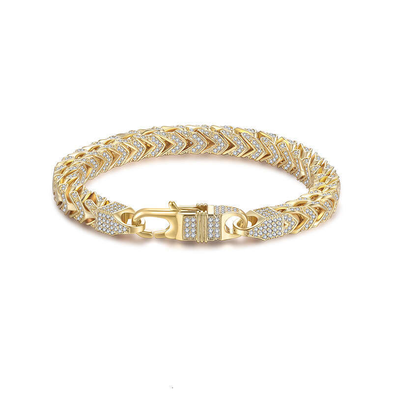 FaS925hion New S925 Pure S925ier Hip-Hop Cuban Chain Full Inlaid MoiS925S925anite Bracelet for Women 9c7