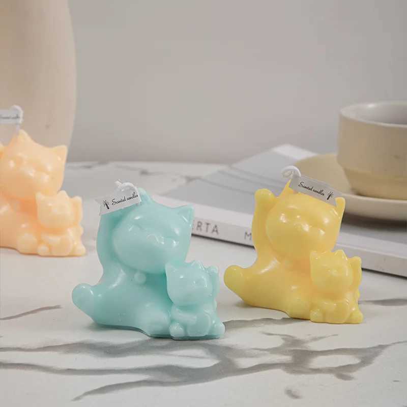 1pc Lucky Cat Scented Candles Soy Wax Creative Aromatherapy Candles Decorative Cat Ornaments Home Room Decor Gift 6 Scents W250704