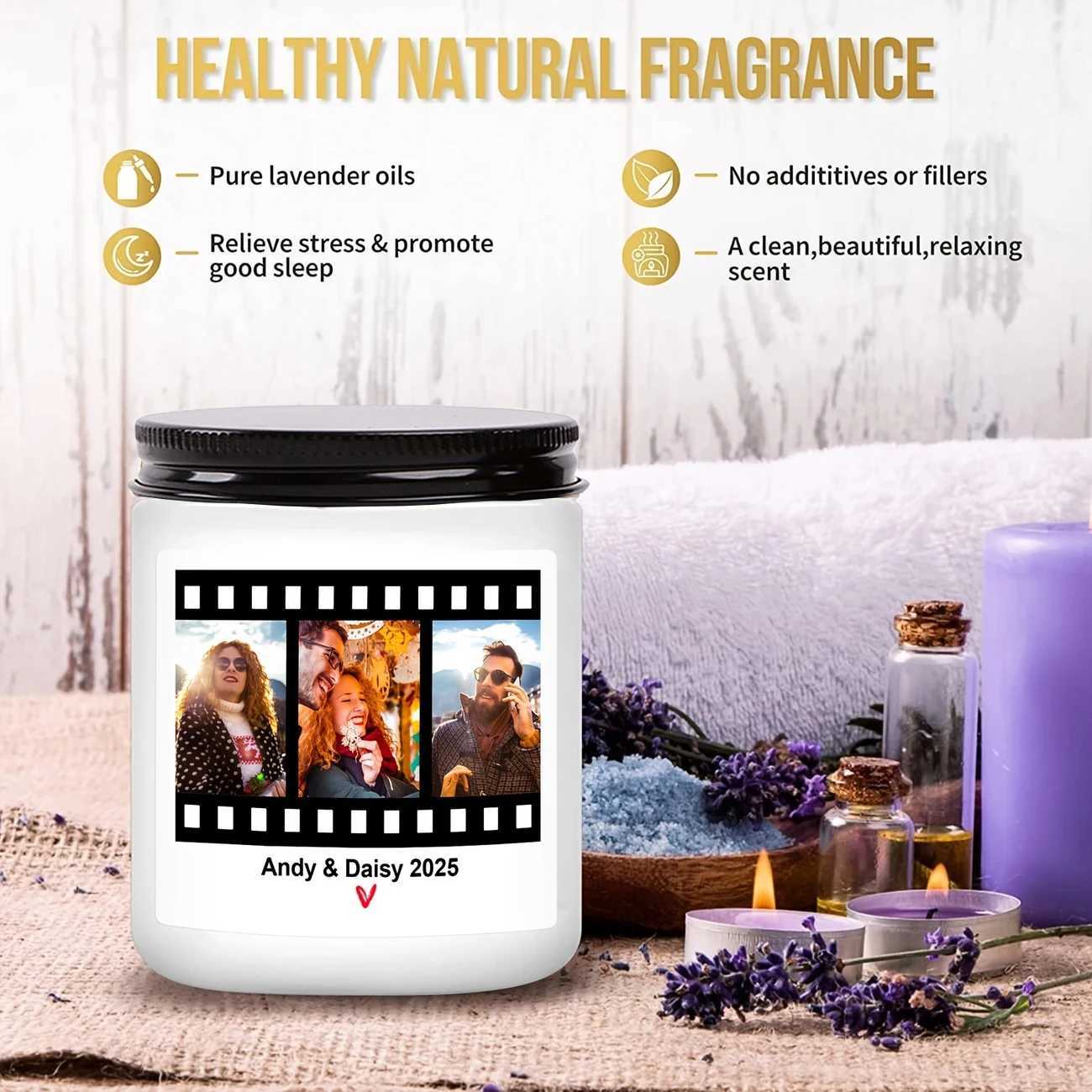 7oz (200g) Personalized Aromatherapy Candles Customized Photos and Text on Film Suitable for Valentines Day Christmas W250704