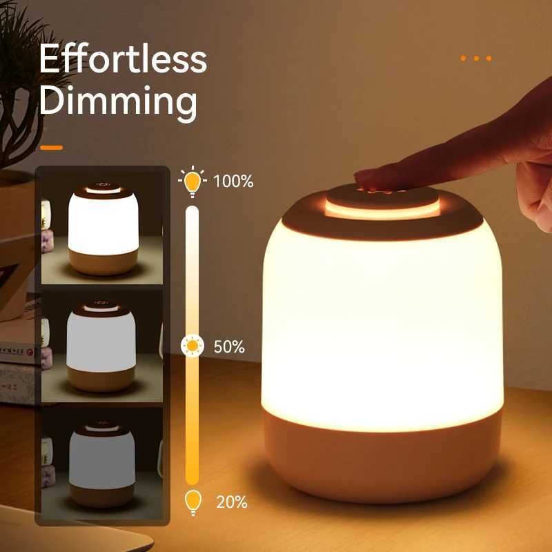 7 Touch Lamp Night Lights USB LED Table Lamp Bedside Lamp Bedroom Lamp with Touch Sensor Portable Read Book Lights for Kids Gifts XJ250703