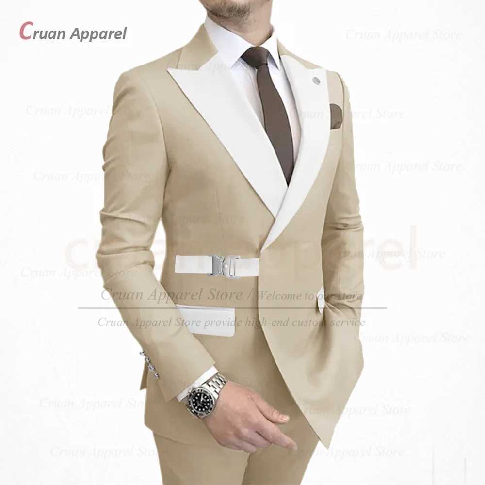 Formal Banquet Custom New Designs Peaked Lapel Blazer Pants 2 Pieces Fashion Suit Men Set Birthday Party Wedding Elegant Outfits X250704