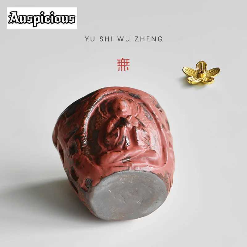 Handmade Buddha Rough Pottery Thread Incense Burners Creative Grottoes Aromatherapy Furnace Zen Incense Burner Holder Ornaments W250704
