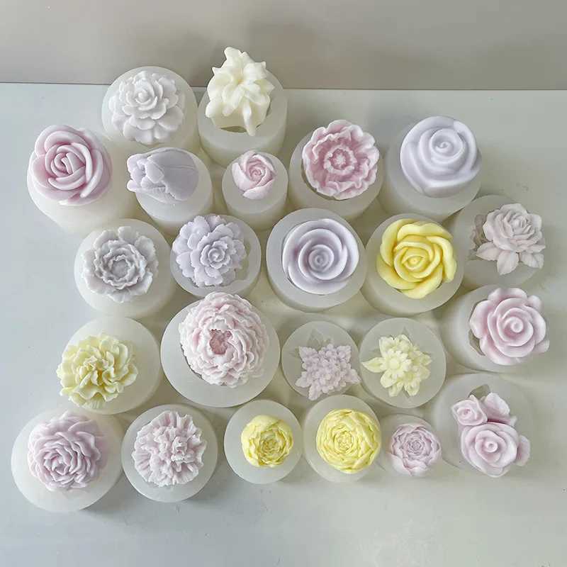 3D Candle Silicone Molds DIY Rose Flower Aromatherapy Candle Soap DIY Mold Tools Silicone Molds for Candles candle mold W250704