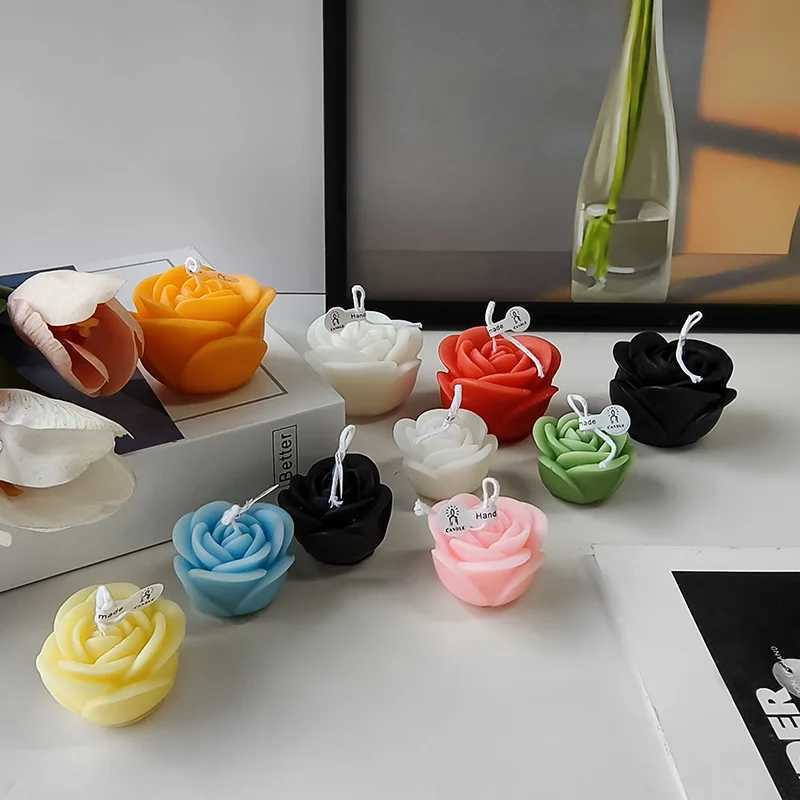 1pc Rose Flower Aromatherapy Candles for Home Decoration Lovely Scented Candle Photography Props Valentines Day Wedding Decor W250704