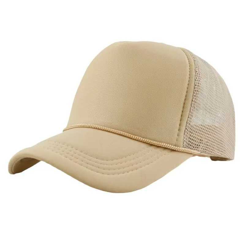 New Trucker Caps Men Wen Plain Blank Foam Mesh Baseball Cap With Rope Summer Breathable Outdoor Sport Sun Visor Hats X250704
