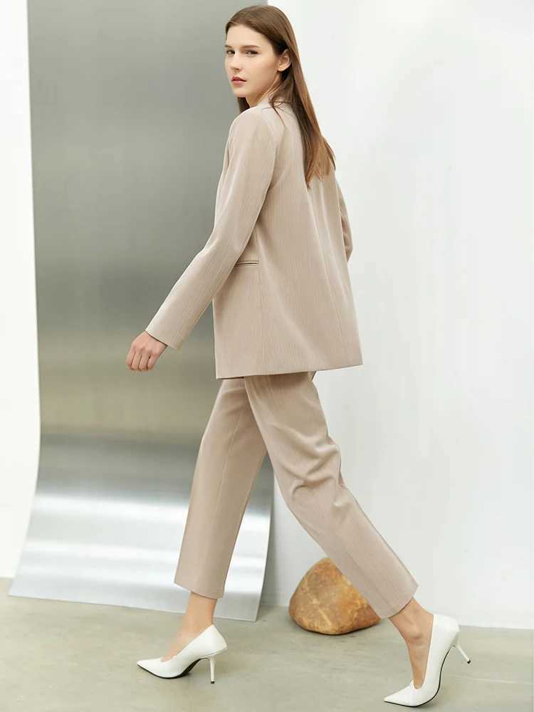 Amii Minimsm Spring Office Lady Blazer Women Jacket Lace V-neck Tank Tops High Waist Pants Separately Female Blazers 12060909 X250704
