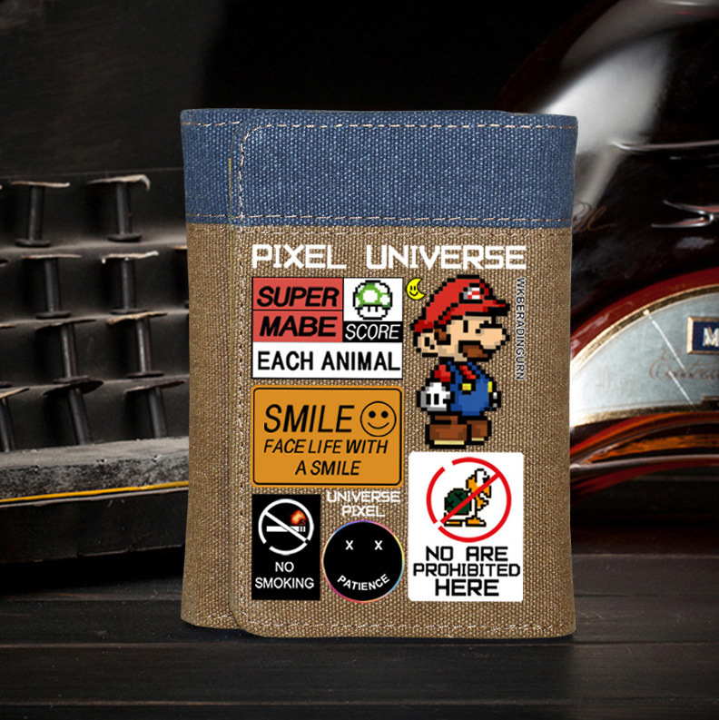 Free Shipping 2025 New Designer Bag Super Mario Wallet Wallet For Men And Women Coin Purse Integrated Two-in-one 87% Off Denim College Student Durable