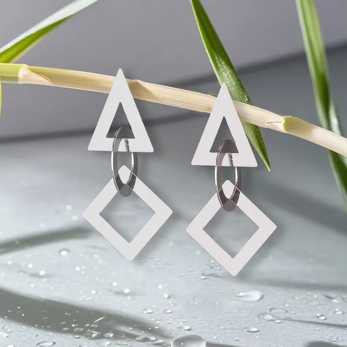 Personality Geometric Patchwork Earrings Trendy Fashion Simple Elegant Women's Ear Jewelry
