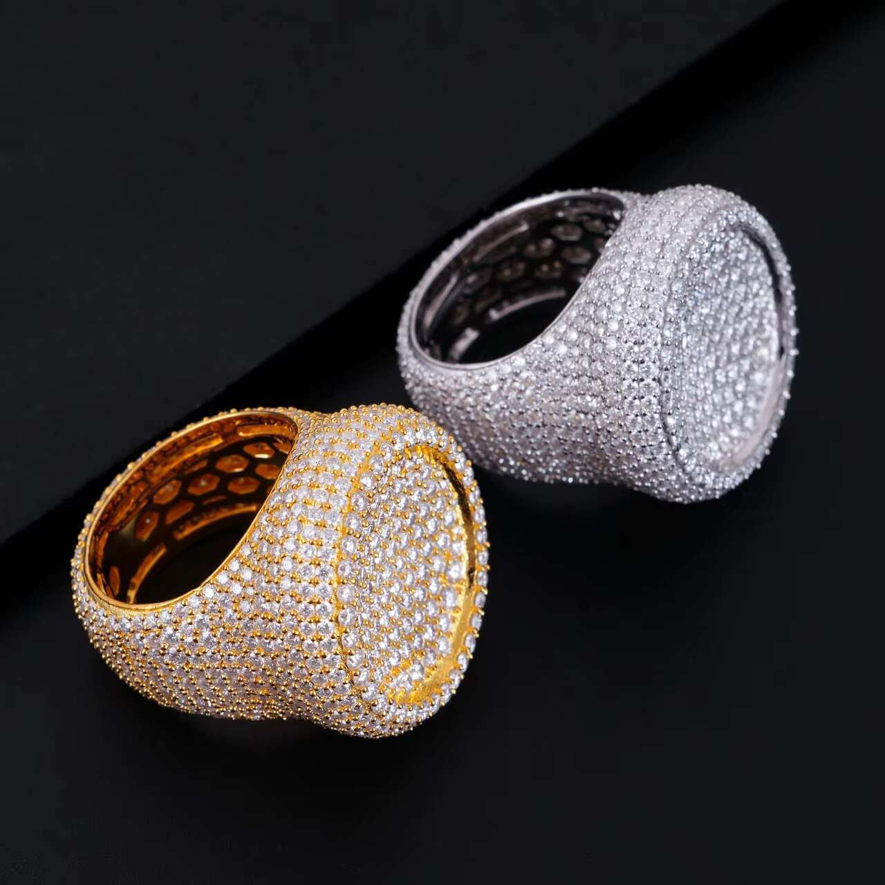 Wholesale Factory Directsales Mossanite Hip Hop Luxury Jewelry for Men Gift D S925 Silver Melee Diamond Moissanite Hip Hop Rings