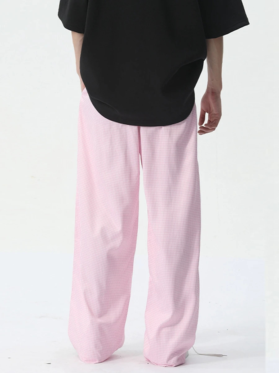 Men Striped Pants Elastic Waist Drawstring Casual Pants Loose Trousers for Daily Street 250704