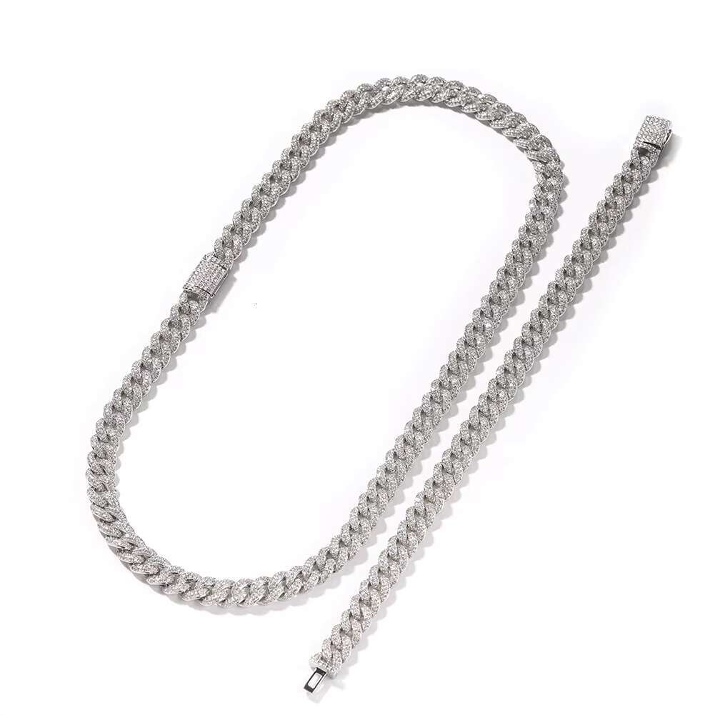 Wholesale 8mm Cuban Link Chain Charm Bracelets 5A Cubic Zircon Diamond Hip Hop Cuban Chain Bracelet Necklace Jewelry Men Women