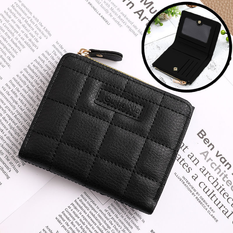 Free Shipping Designer Bag Korean Style High-end Women's Mini Wallet PU Zipper Cute Coin Purse Multi-compartment Card Holder Compact Portable
