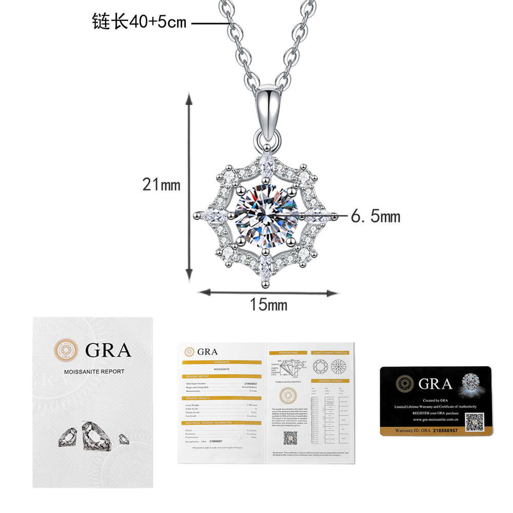 1 caratS925 Dreamcatcher S925ier Four-Pointed S925tar High-End MoiS925S925anite Necklace 53e