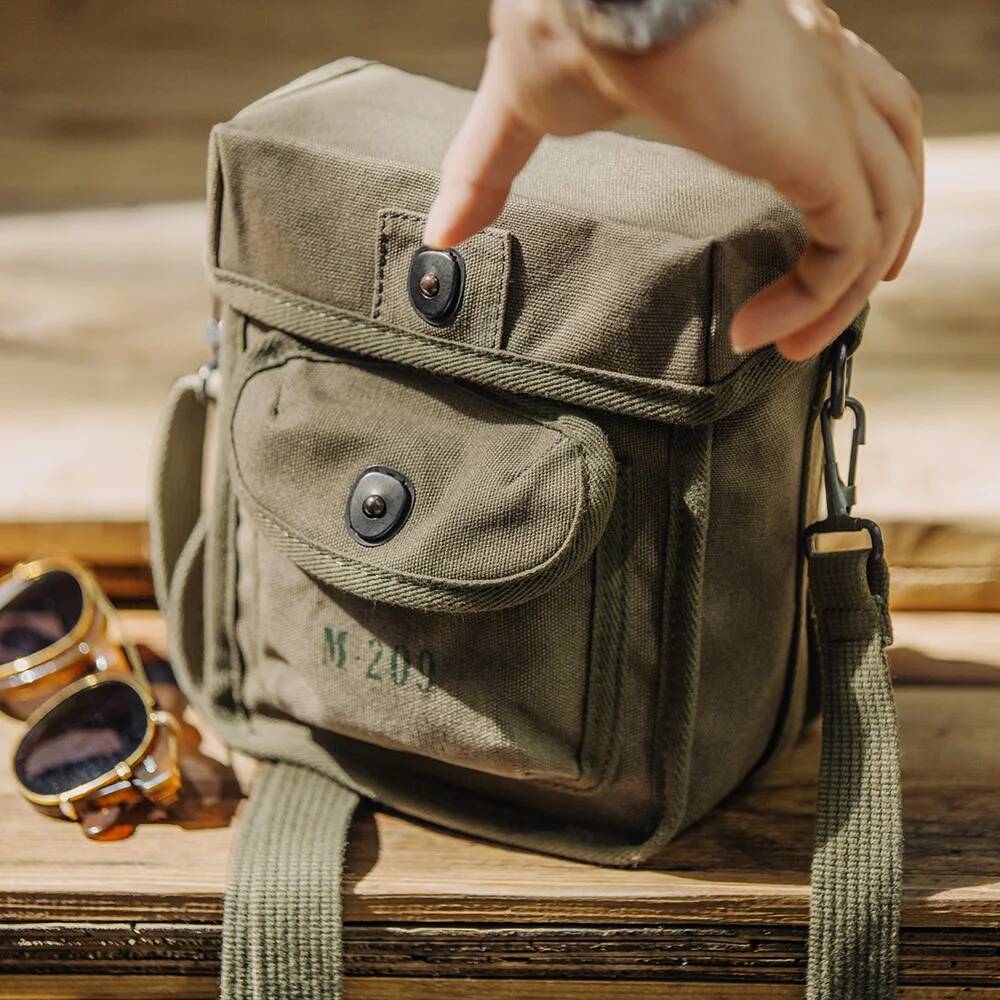 Maden Vintage M209 Tactical Cipher hine Outdoor Canvas Shoulder Crossbody Tote Bag Magnetic Buckle Square Waist Packs high-quality