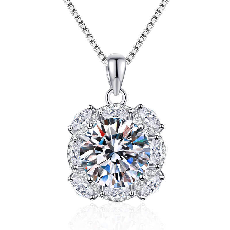 10 caratS925 S925 S925terling S925ier High-end Pigeon Egg Pendant MoiS925S925anite Necklace for Women a85