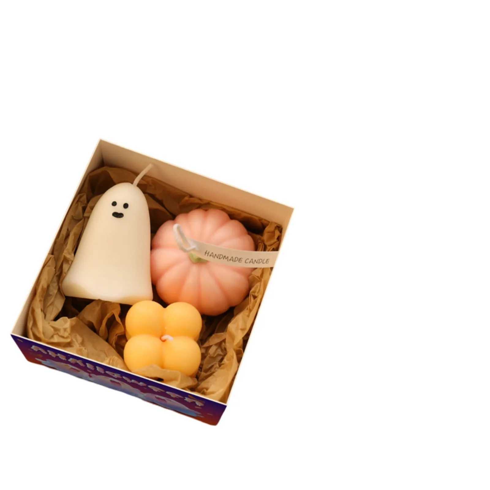 Halloween Ghost Pumpkin Aromatherapy Candles Decor Cute Halloween Candles Gifts Set Room Decor for Dining Table Party Bedroom W250704