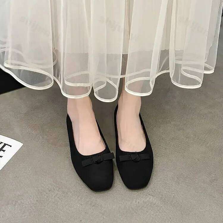Fashion Bowknot Women Mary Jane 2025 New Designer Flats Retro Style Ladies Comfort Slip-on Soft Sole Ballerina Shoes