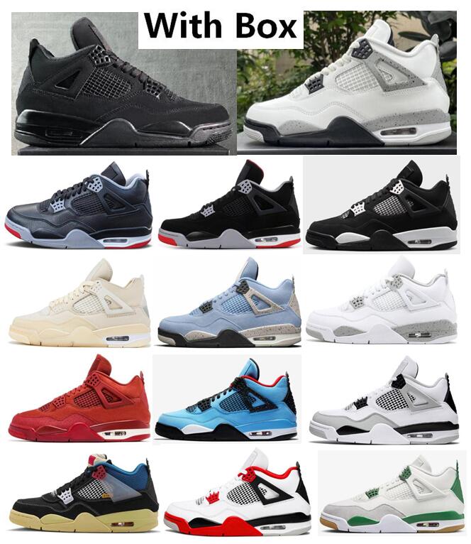 Best Quality Men Basketball Shoes Black Cat White Cement Sail Bred Pine Green Navy Brick By Brick Fire Red Military Black Worn Blue Sports Sneakers