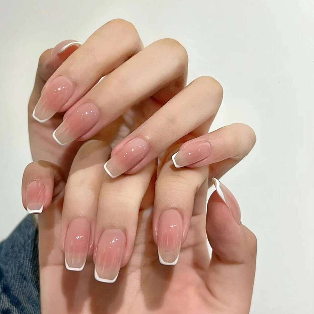 24pcs Mid Length Fake Nails Ballet Removable Wear Full Cover Coffin Head Press on Artificial Manicure Patch False Nail Tips X250704