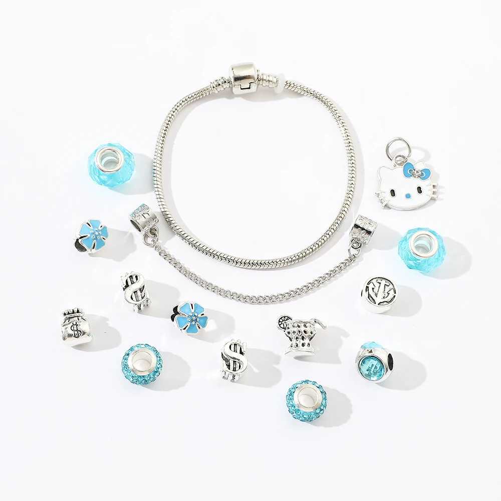 Sanrio Fashion Sanrio Bracelet Beads for Christmas Cartoon Character Hello Kitty Bowknot Anime Crystal Jewelry Accessories Gift w250716