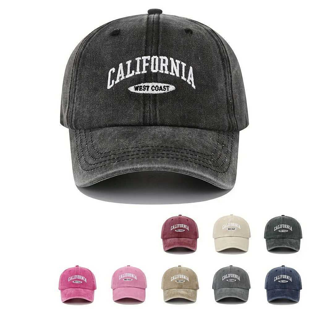 1PC Embroidered Baseball Cap On The West Coast Of California Vintage Style Pointed Hat Lightweight Hat Sun Resistant Sport Hat X250704