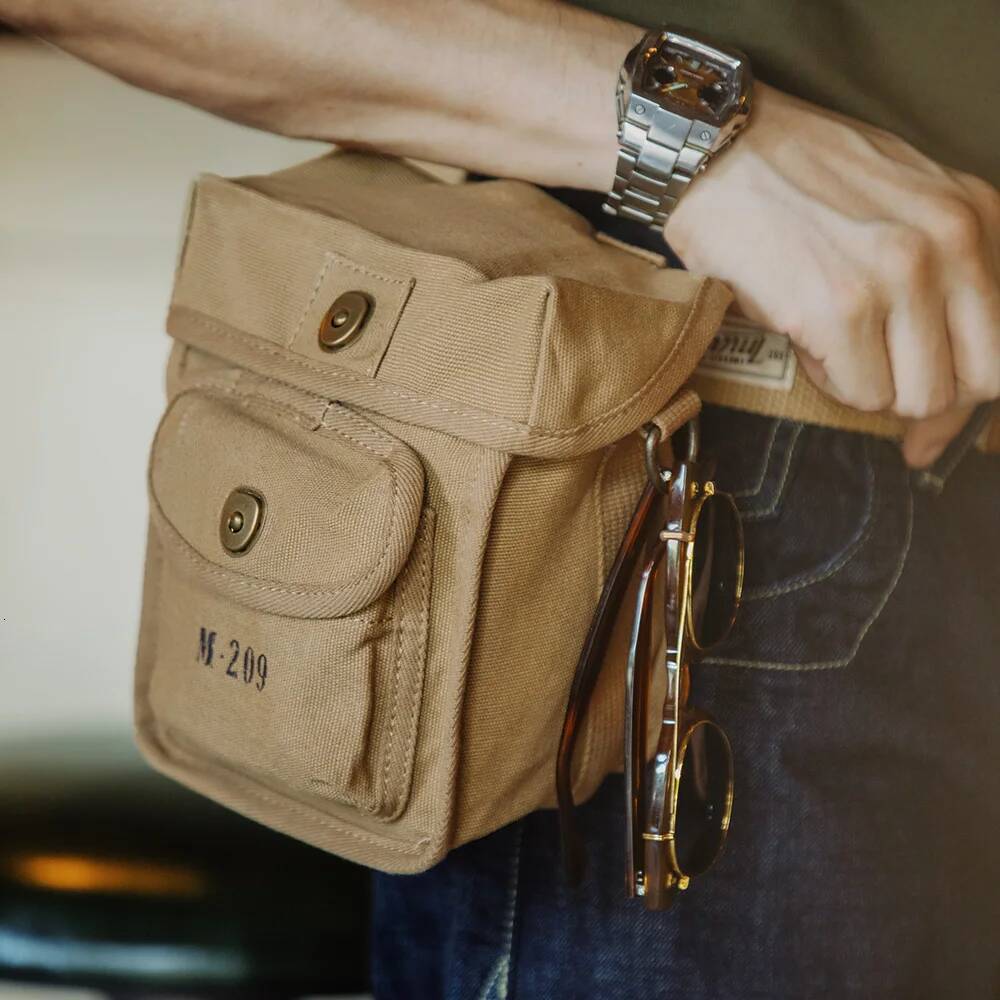 Maden Vintage M209 Tactical Cipher hine Outdoor Canvas Shoulder Crossbody Tote Bag Magnetic Buckle Square Waist Packs high-quality
