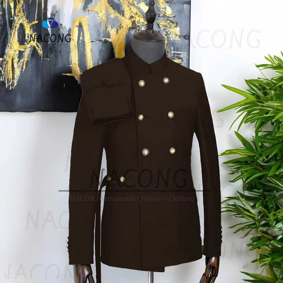 Mens Double Breasted Two Piece Suit Formal Jacket Pants Party Wedding Mens Suit Jacket X250704