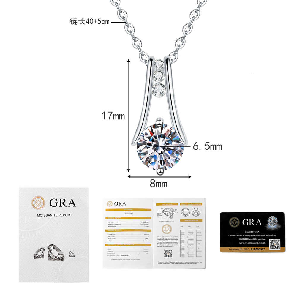 Hot S925ale S925 S925terling S925ier Pendant S925imple Light MoiS925S925anite Necklace for Women 996