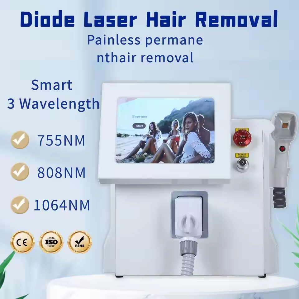 3000W Alexandrite Ice Platinum Laser Hair Removal Machine Painless Permanent Epilator