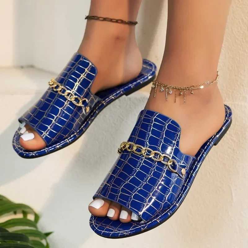 2024 Summer and Autumn New Large Size Open-toed Flip-flops Flat Wedge Sandals for Women Shoes for Women W250704