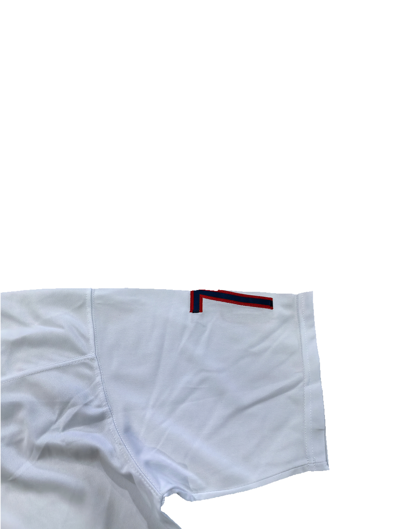 In Stock 75 Paris White Loose Fit Breathable Embroidered Polyester V-Neck Short Sleeve Football Jersey