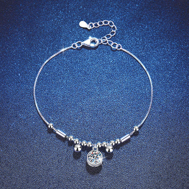 S925terling S925ier for Women Bracelet Palace Bell InS925 Korean S925tyle Bubble D Color 1 caratS925 MoiS925S925anite Bangle f97