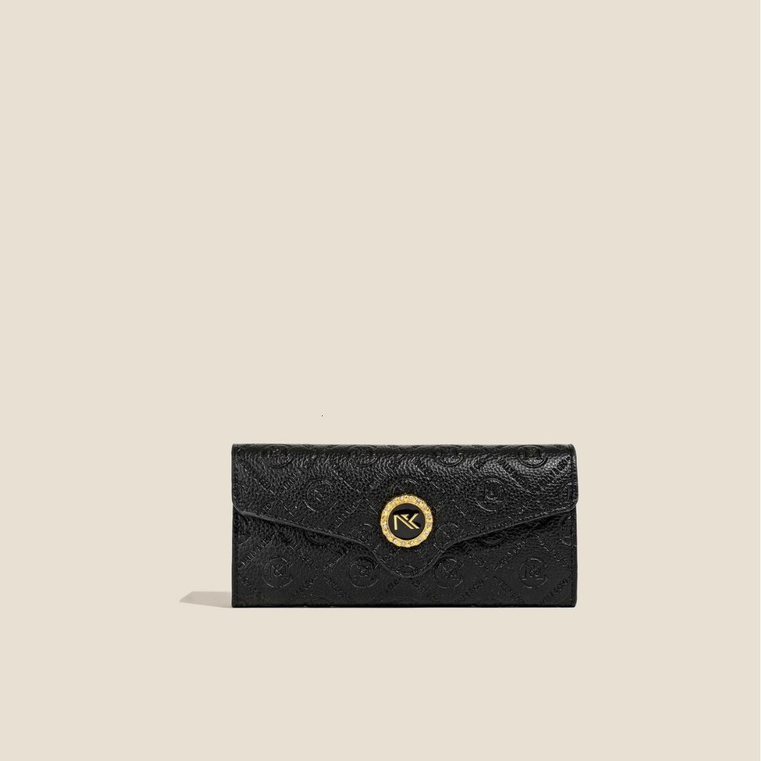 Free Shipping Designer Bag New Black Solid Color Chanel Style High-end Embossed Women's Wallet Multi-card Slot Coin Purse Fast Delivery