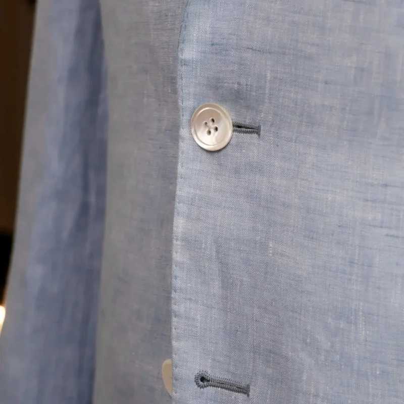 Summer Linen Casual Breathable Small Suit Mens Lightweight Breathable Half-Lining Slim Suit Jacket Retro Italian Trend X250704
