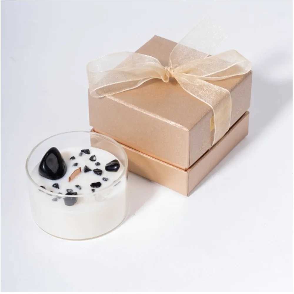 Bedroom decorations aromatherapy candles creative soy wax souvenirs natural crystal stone scented candles W250704