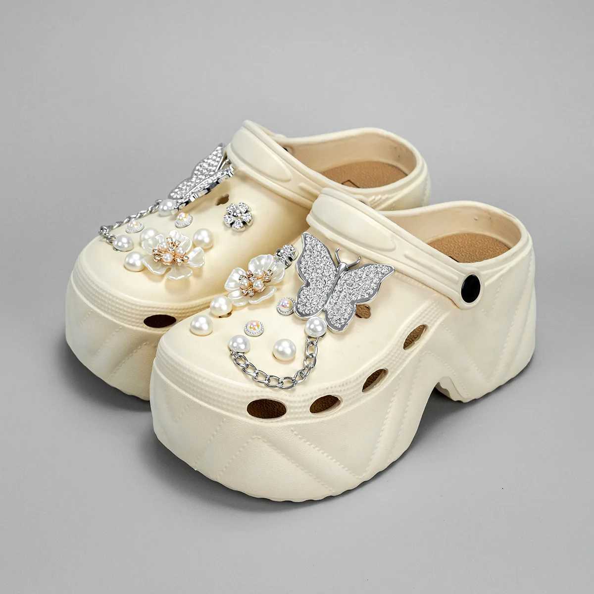 9CM Chunky Platform Clogs Shoes for Women Thick Bottom Non Slip Beach Sandals Women Summer Fashion Wedges EVA Sandals Slippers W250704